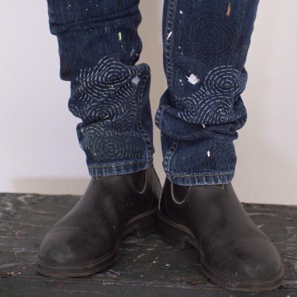 Women's Upcycled Levi's 511 Jeans - Size 28x32 - One of a Kind - Picture 5 of 5